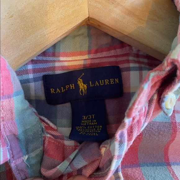 Ralph Lauren plaid button down shirt 3T - Picture 3 of 4